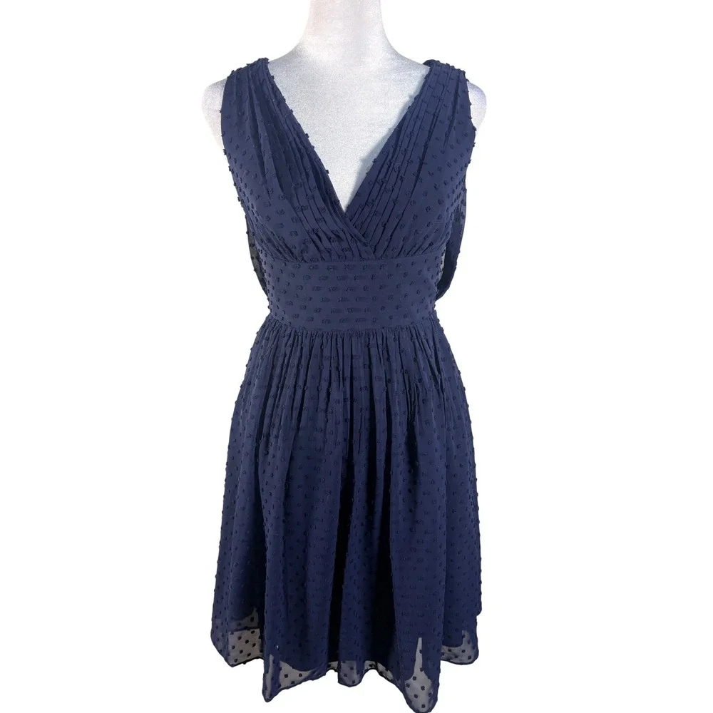 navy blue swiss dot dress Giselle Women's Maxi Dress Navy Turquoise Swiss Dot